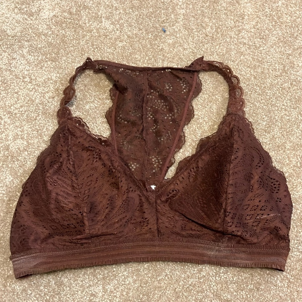 Maroon lace bralette